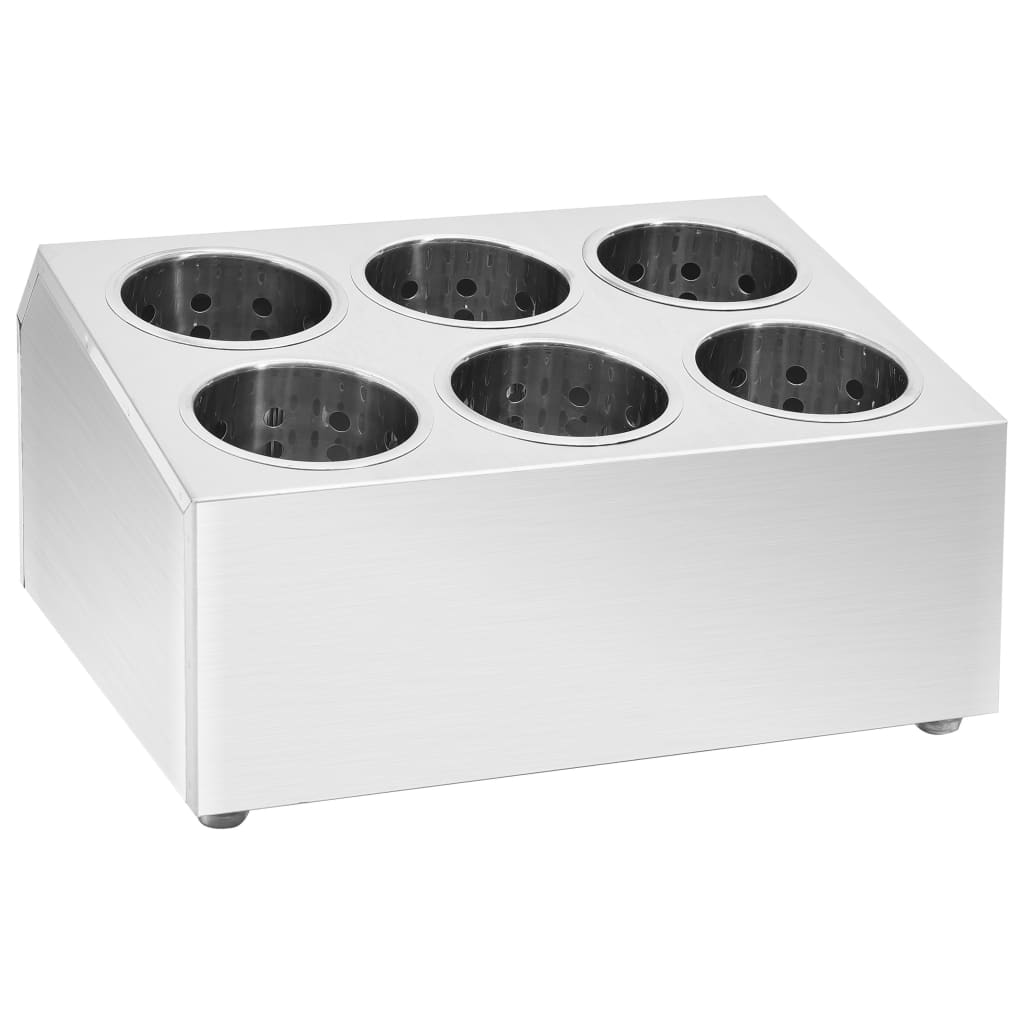 vidaXL Suport pentru tacâmuri, 6 inserții, oțel inoxidabil, pătrat vidaXL Suport pentru tacâmuri, 6 inserții, oțel inoxidabil, pătrat