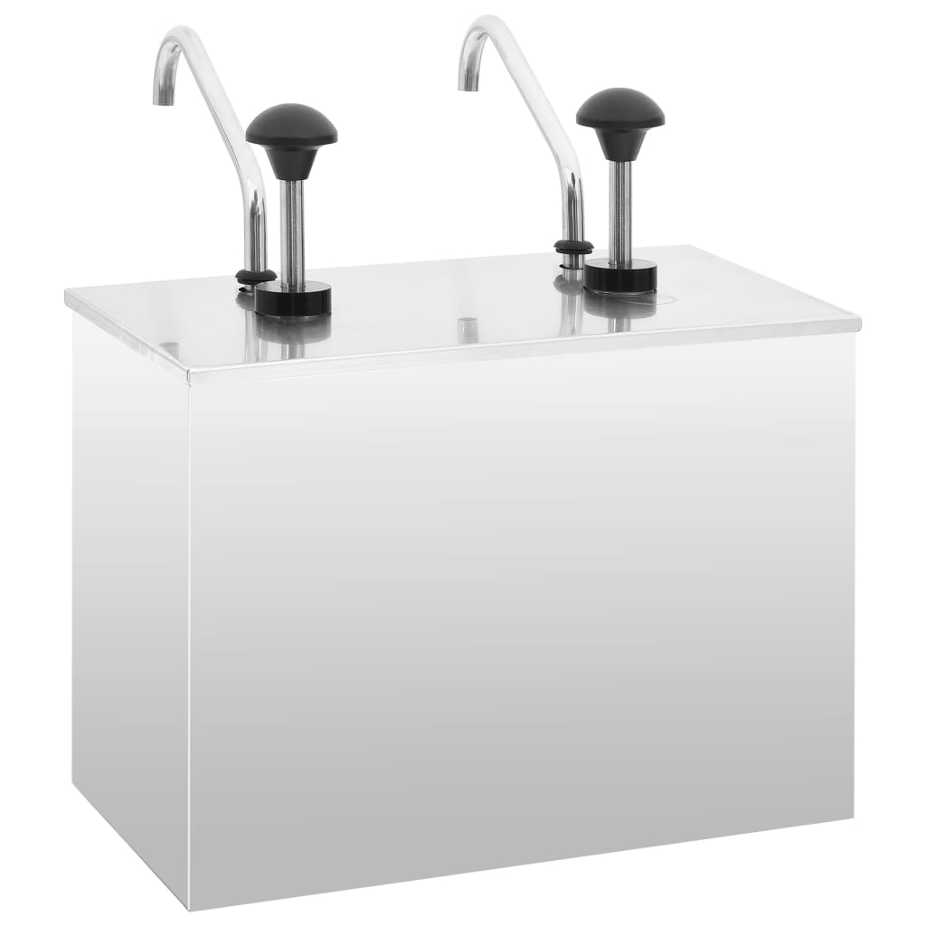 vidaXL Dozator de sos, 2 x 3,5 L, oțel inoxidabil vidaXL Dozator de sos, 2 x 3,5 L, oțel inoxidabil
