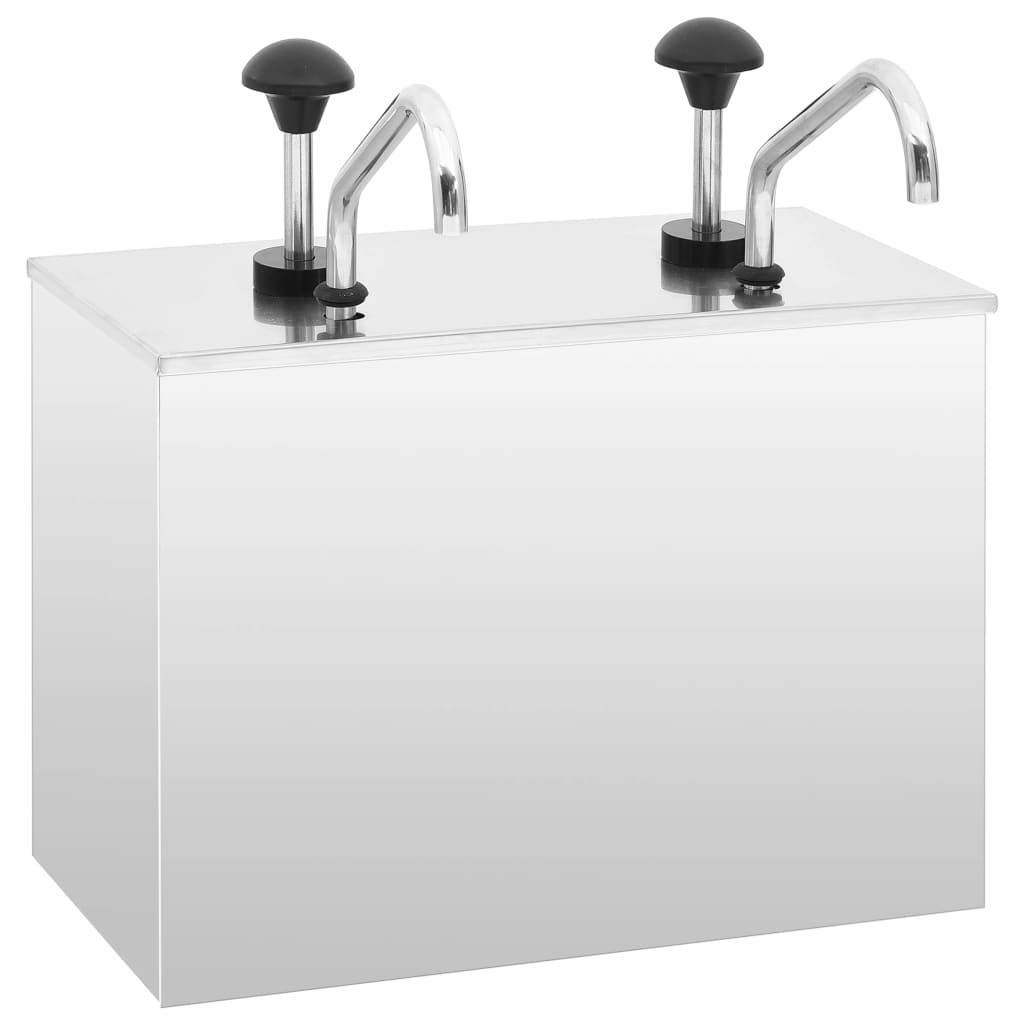 vidaXL Dozator de sos, 2 x 3,5 L, oțel inoxidabil vidaXL Dozator de sos, 2 x 3,5 L, oțel inoxidabil