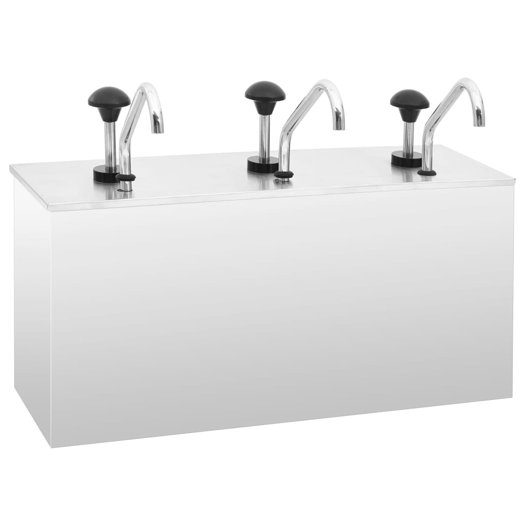 vidaXL Dozator de sos, 3 x 3,5 L, oțel inoxidabil