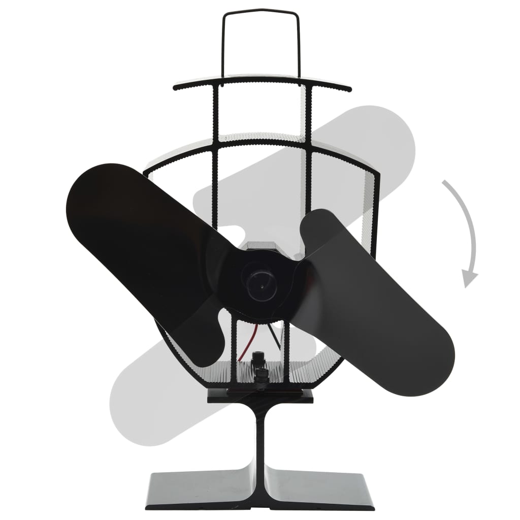 vidaXL Ventilator de sobă cu alimentare termică, 2 palete, negru vidaXL Ventilator de sobă cu alimentare termică, 2 palete, negru
