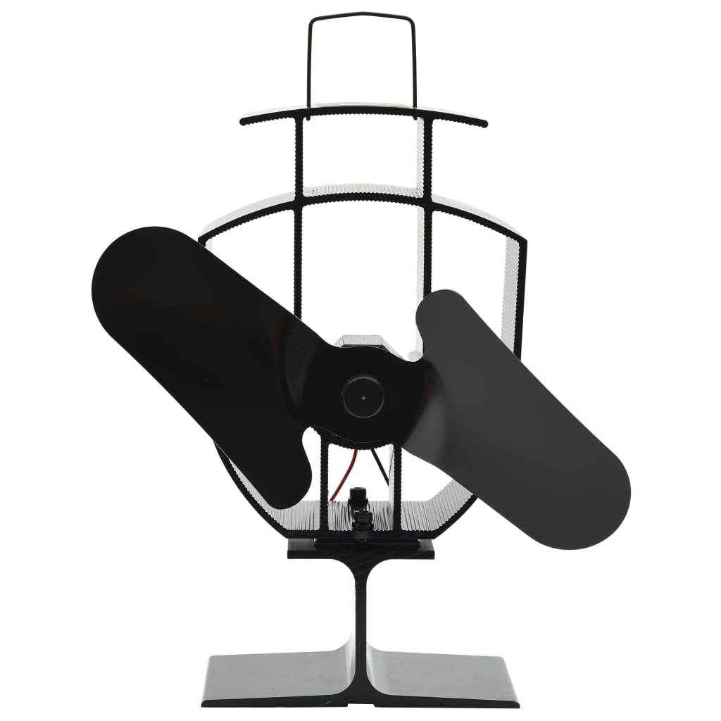 vidaXL Ventilator de sobă cu alimentare termică, 2 palete, negru vidaXL Ventilator de sobă cu alimentare termică, 2 palete, negru