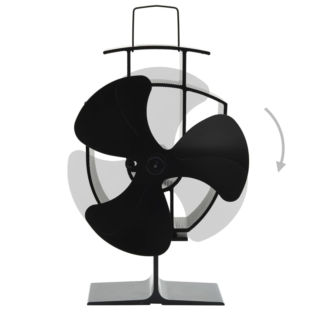 vidaXL Ventilator de sobă cu alimentare termică, 3 palete, negru vidaXL Ventilator de sobă cu alimentare termică, 3 palete, negru