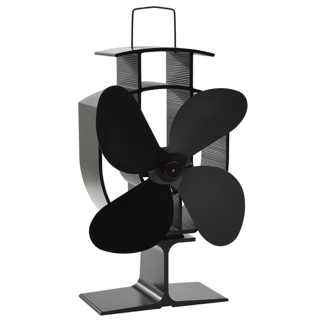 vidaXL Ventilator de sobă cu alimentare termică, 4 palete, negru vidaXL Ventilator de sobă cu alimentare termică, 4 palete, negru