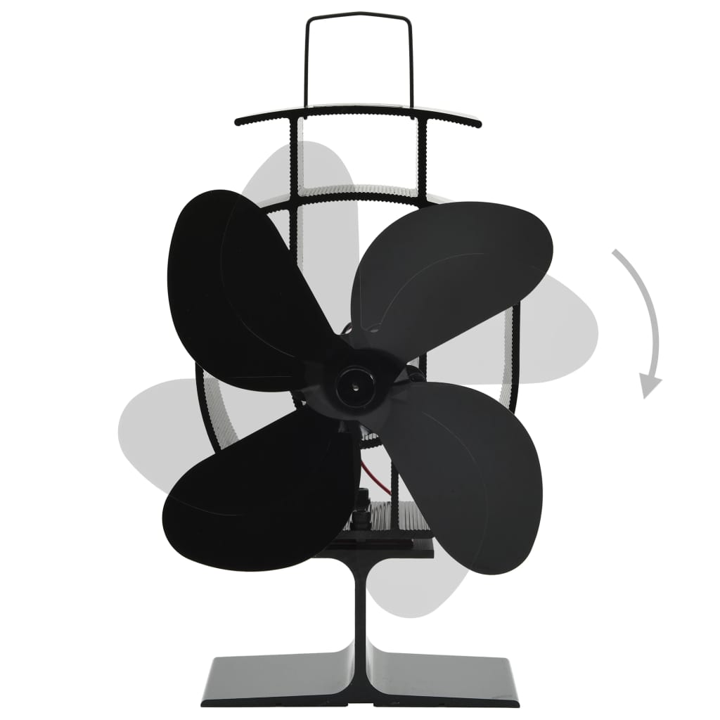 vidaXL Ventilator de sobă cu alimentare termică, 4 palete, negru vidaXL Ventilator de sobă cu alimentare termică, 4 palete, negru