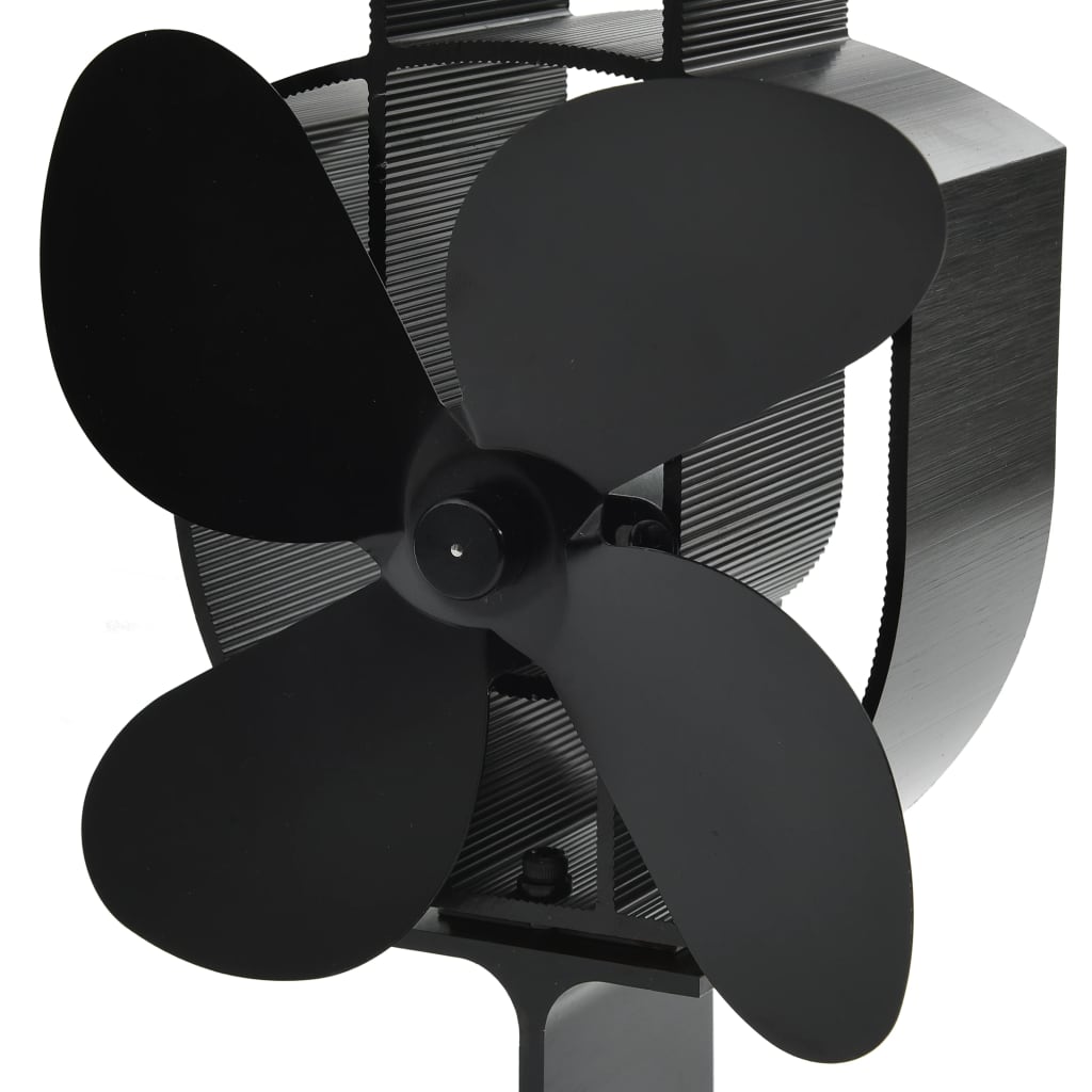 vidaXL Ventilator de sobă cu alimentare termică, 4 palete, negru vidaXL Ventilator de sobă cu alimentare termică, 4 palete, negru
