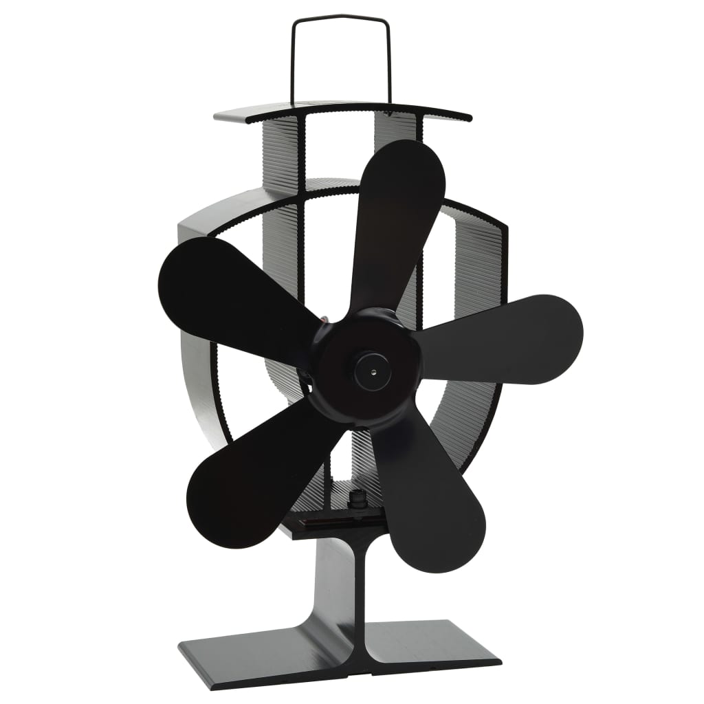 vidaXL Ventilator de sobă cu alimentare termică, 5 palete, negru vidaXL Ventilator de sobă cu alimentare termică, 5 palete, negru