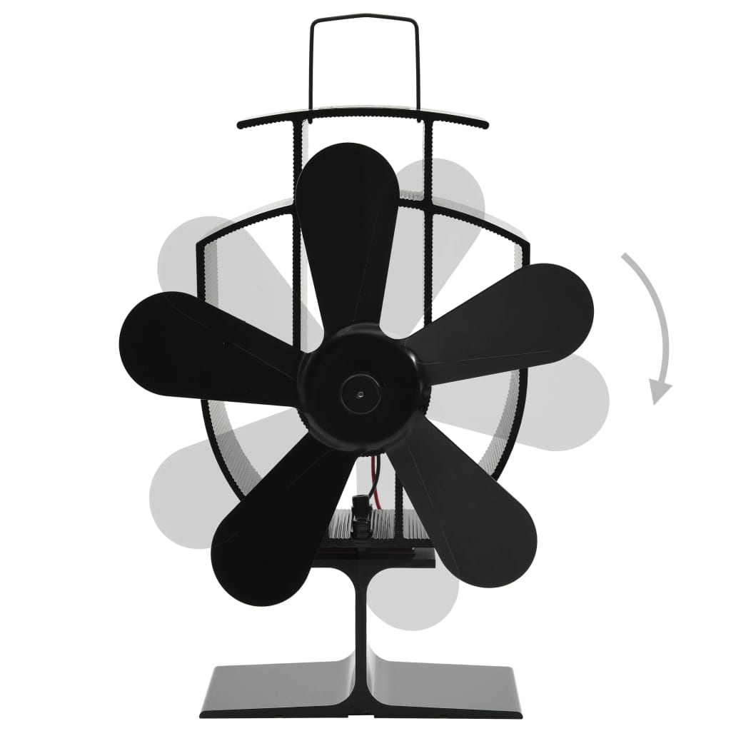 vidaXL Ventilator de sobă cu alimentare termică, 5 palete, negru vidaXL Ventilator de sobă cu alimentare termică, 5 palete, negru
