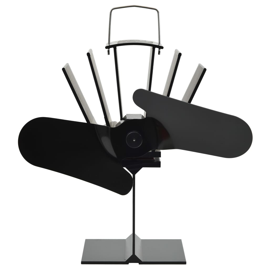 vidaXL Ventilator de sobă cu alimentare termică, 2 palete, negru vidaXL Ventilator de sobă cu alimentare termică, 2 palete, negru