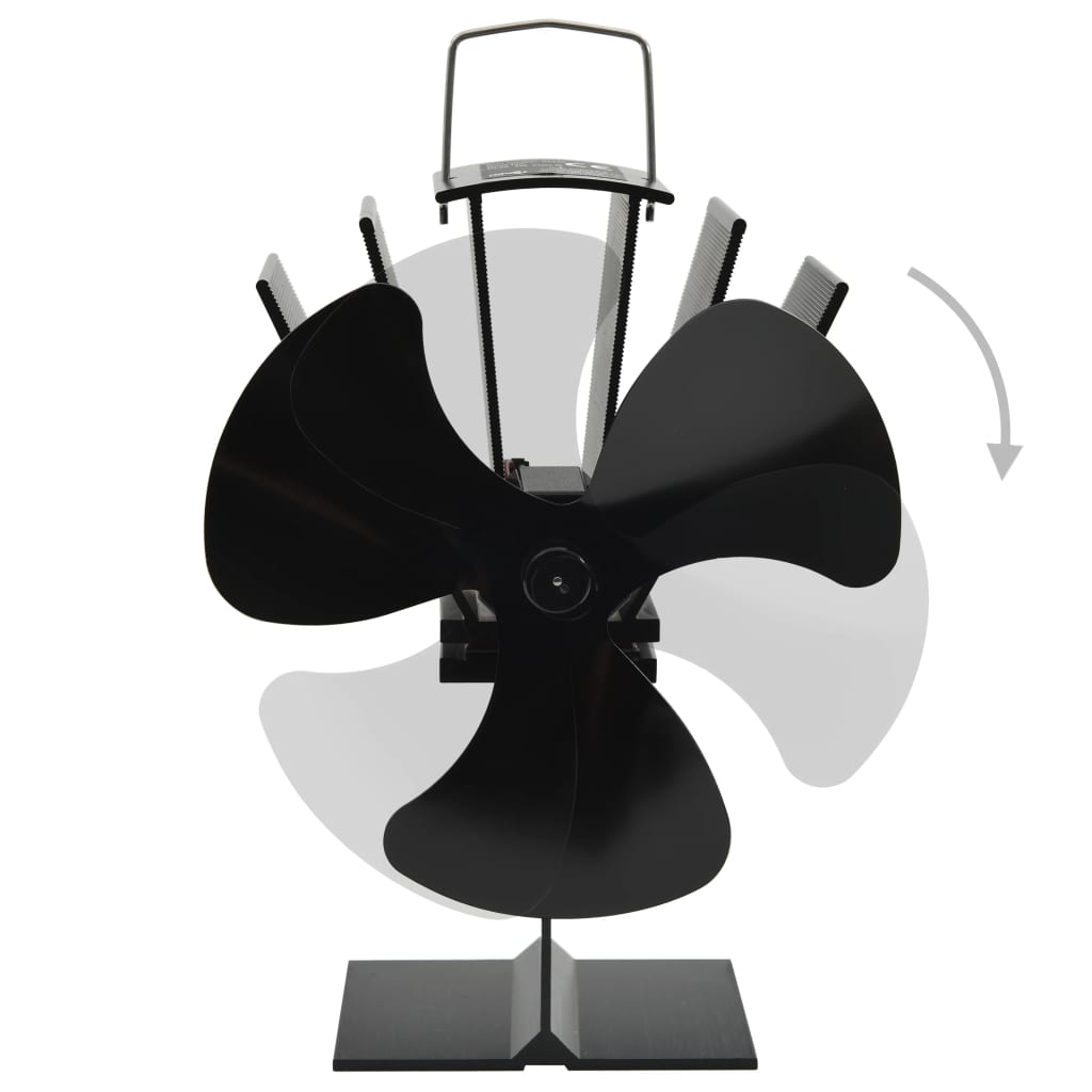 vidaXL Ventilator de sobă cu alimentare termică, 3 palete, negru vidaXL Ventilator de sobă cu alimentare termică, 3 palete, negru