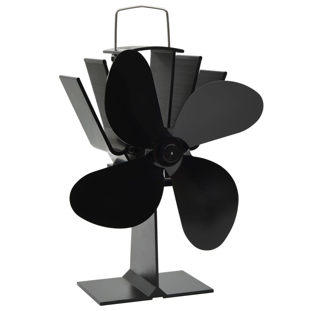 vidaXL Ventilator de sobă cu alimentare termică, 4 palete, negru vidaXL Ventilator de sobă cu alimentare termică, 4 palete, negru