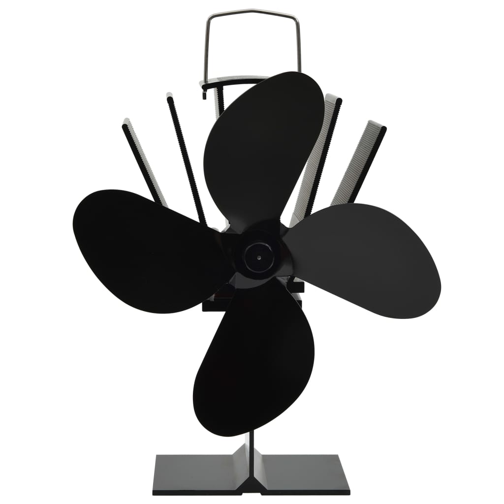 vidaXL Ventilator de sobă cu alimentare termică, 4 palete, negru vidaXL Ventilator de sobă cu alimentare termică, 4 palete, negru
