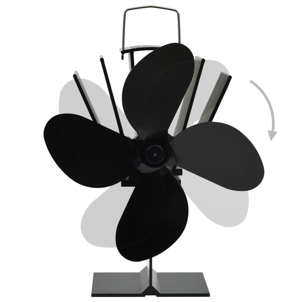vidaXL Ventilator de sobă cu alimentare termică, 4 palete, negru vidaXL Ventilator de sobă cu alimentare termică, 4 palete, negru
