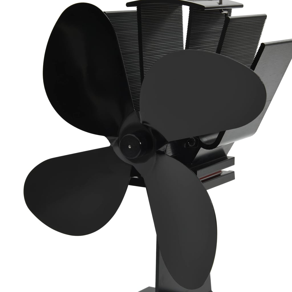 vidaXL Ventilator de sobă cu alimentare termică, 4 palete, negru vidaXL Ventilator de sobă cu alimentare termică, 4 palete, negru