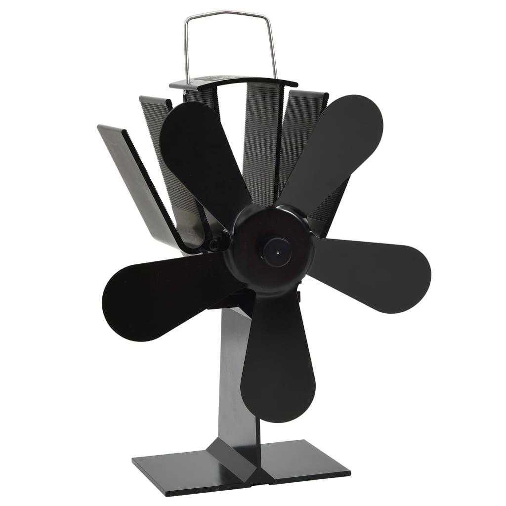 vidaXL Ventilator de sobă cu alimentare termică, 5 palete, negru vidaXL Ventilator de sobă cu alimentare termică, 5 palete, negru