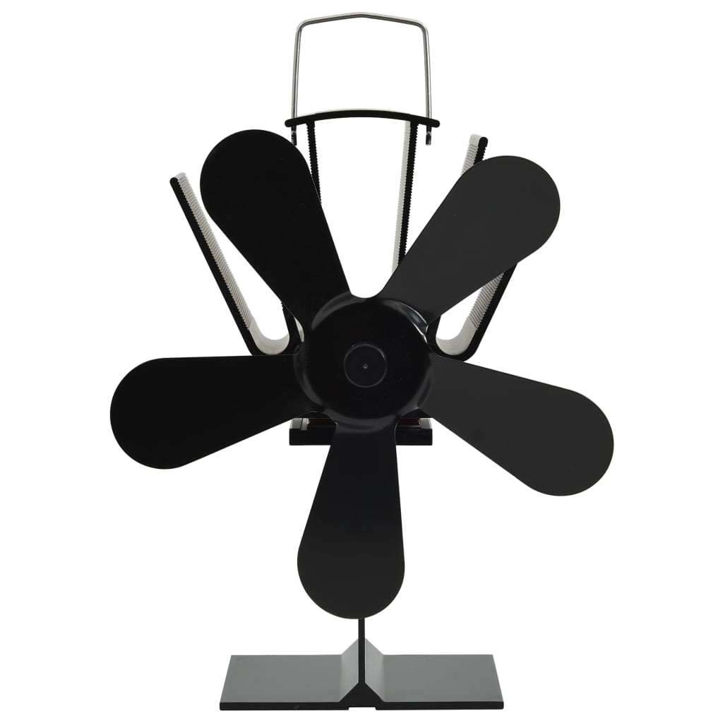 vidaXL Ventilator de sobă cu alimentare termică, 5 palete, negru vidaXL Ventilator de sobă cu alimentare termică, 5 palete, negru