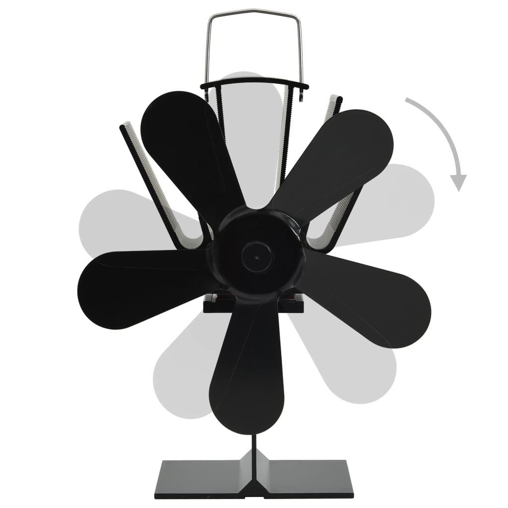 vidaXL Ventilator de sobă cu alimentare termică, 5 palete, negru vidaXL Ventilator de sobă cu alimentare termică, 5 palete, negru