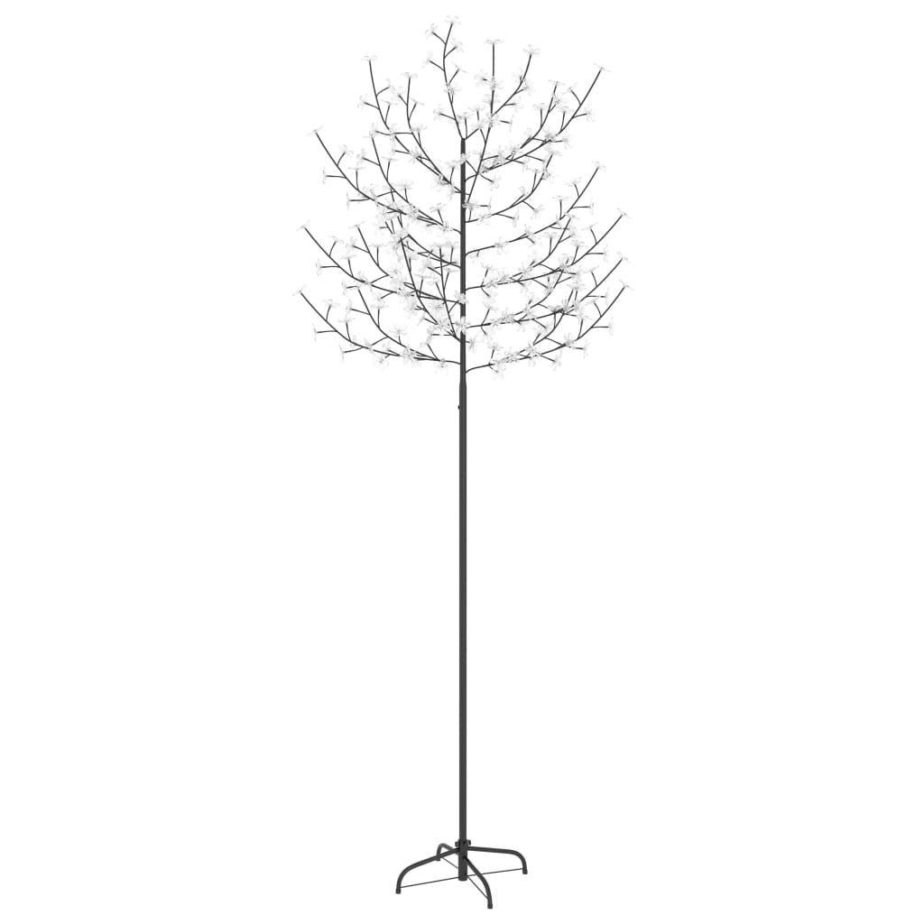 vidaXL Pom Crăciun, 220 LED-uri alb rece, flori de cireș, 220 cm