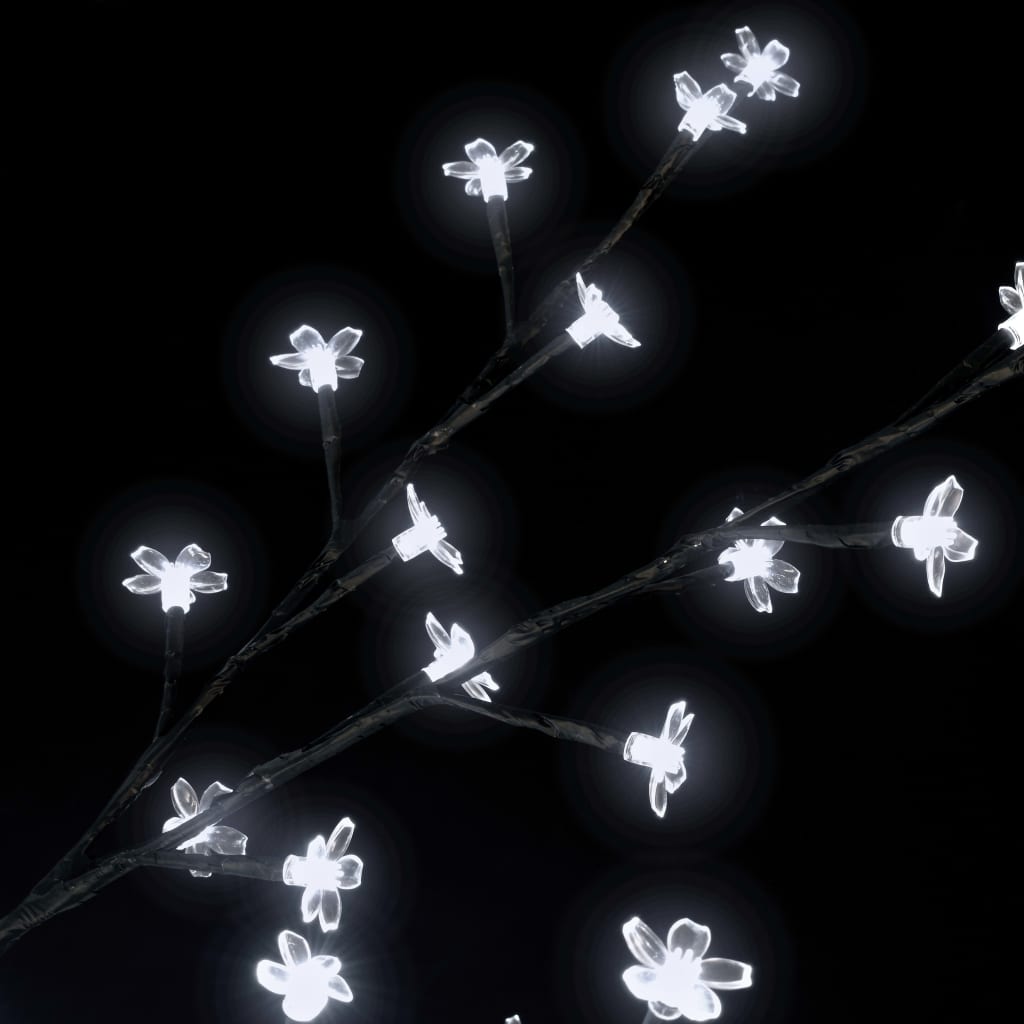 vidaXL Pom Crăciun, 220 LED-uri alb rece, flori de cireș, 220 cm