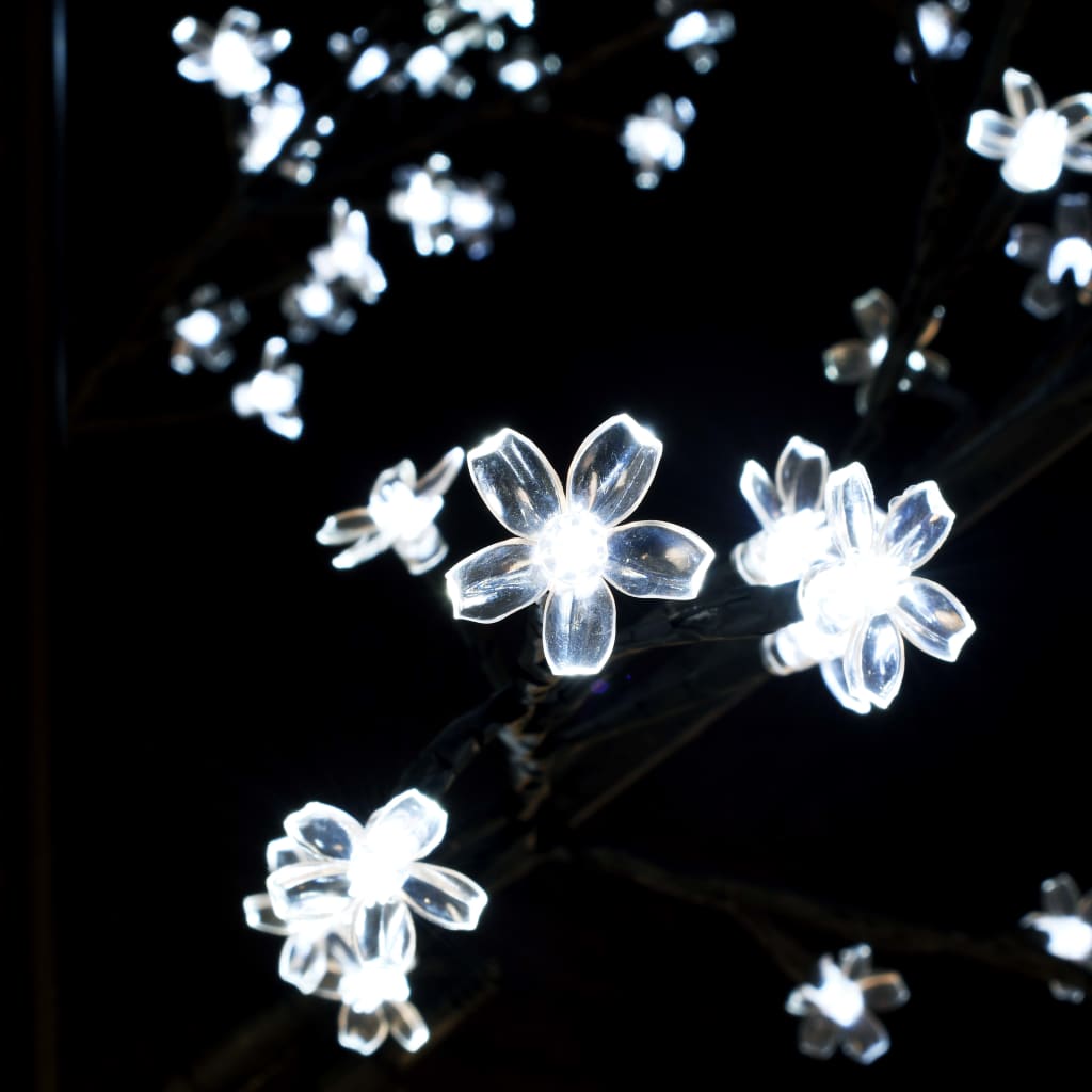 vidaXL Pom Crăciun, 220 LED-uri alb rece, flori de cireș, 220 cm