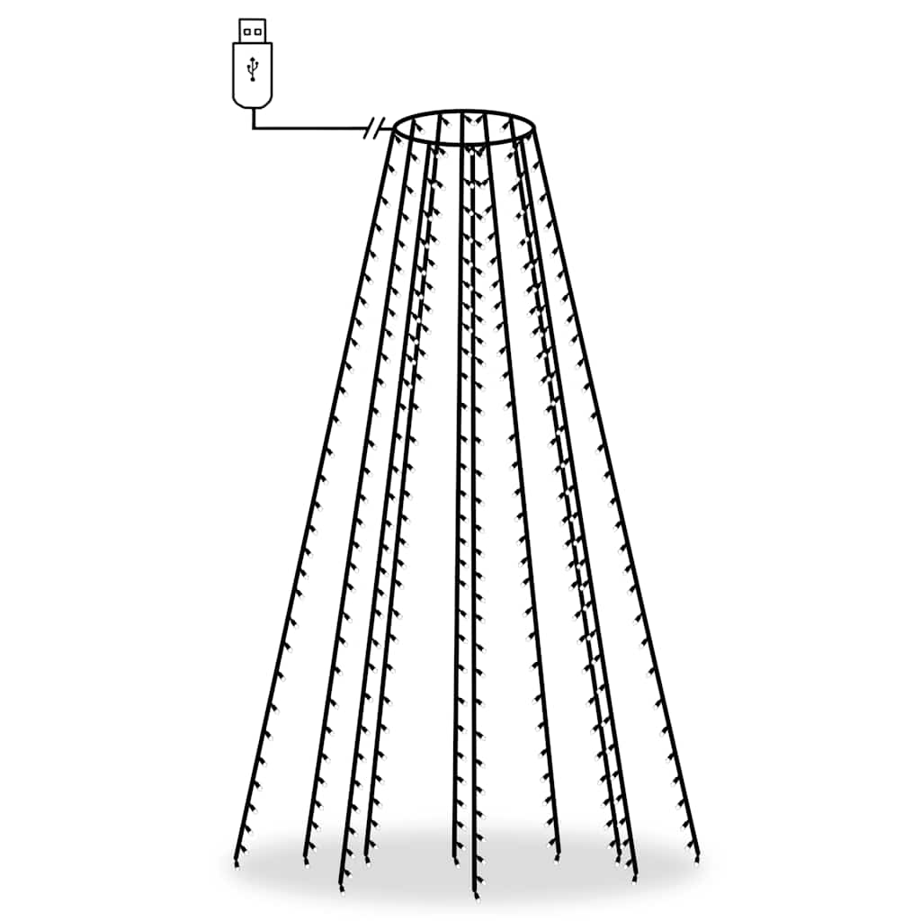 vidaXL Instalație lumini brad de Crăciun cu 300 LED-uri, 300 cm vidaXL Instalație lumini brad de Crăciun cu 300 LED-uri, 300 cm