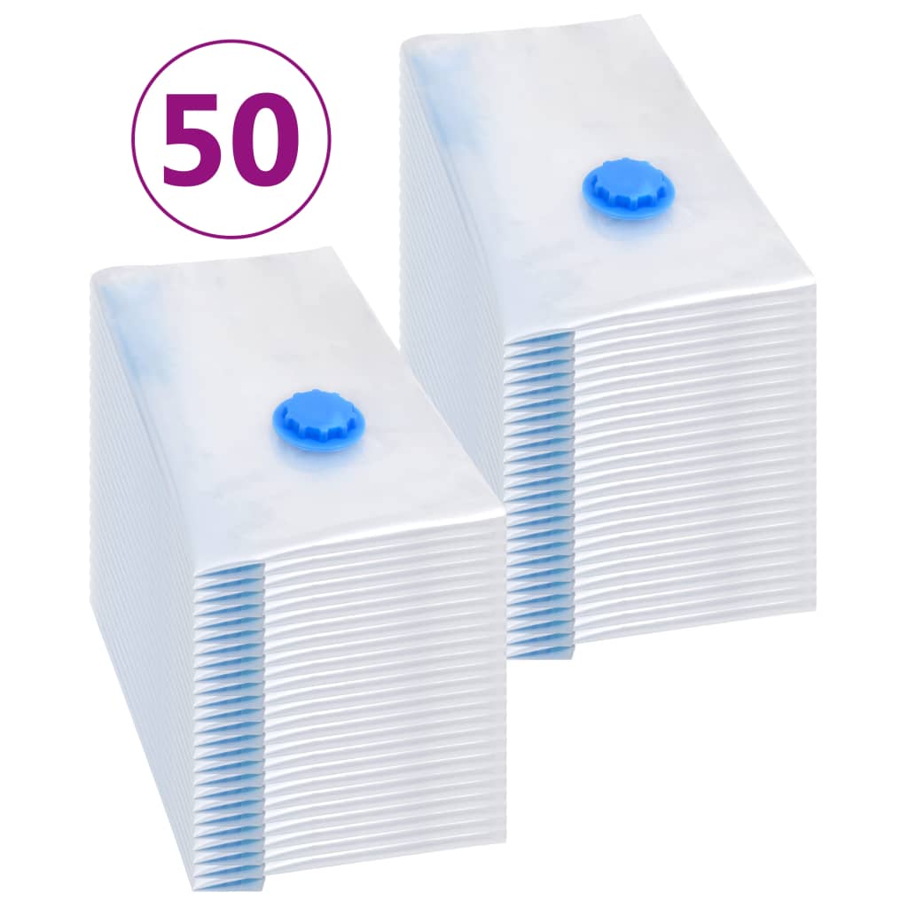 vidaXL Saci vidați îmbrăcăminte depozitare voiaj 50 buc. 60x40 cm vidaXL Saci vidați îmbrăcăminte depozitare voiaj 50 buc. 60x40 cm