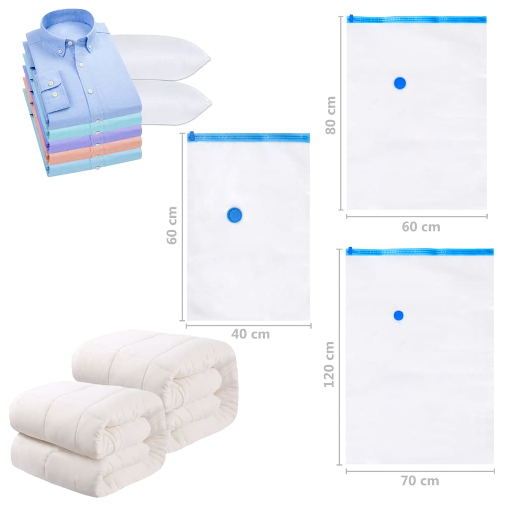 vidaXL Saci vidați îmbrăcăminte depozitare voiaj, 20 buc., 120x70 cm vidaXL Saci vidați îmbrăcăminte depozitare voiaj, 20 buc., 120x70 cm