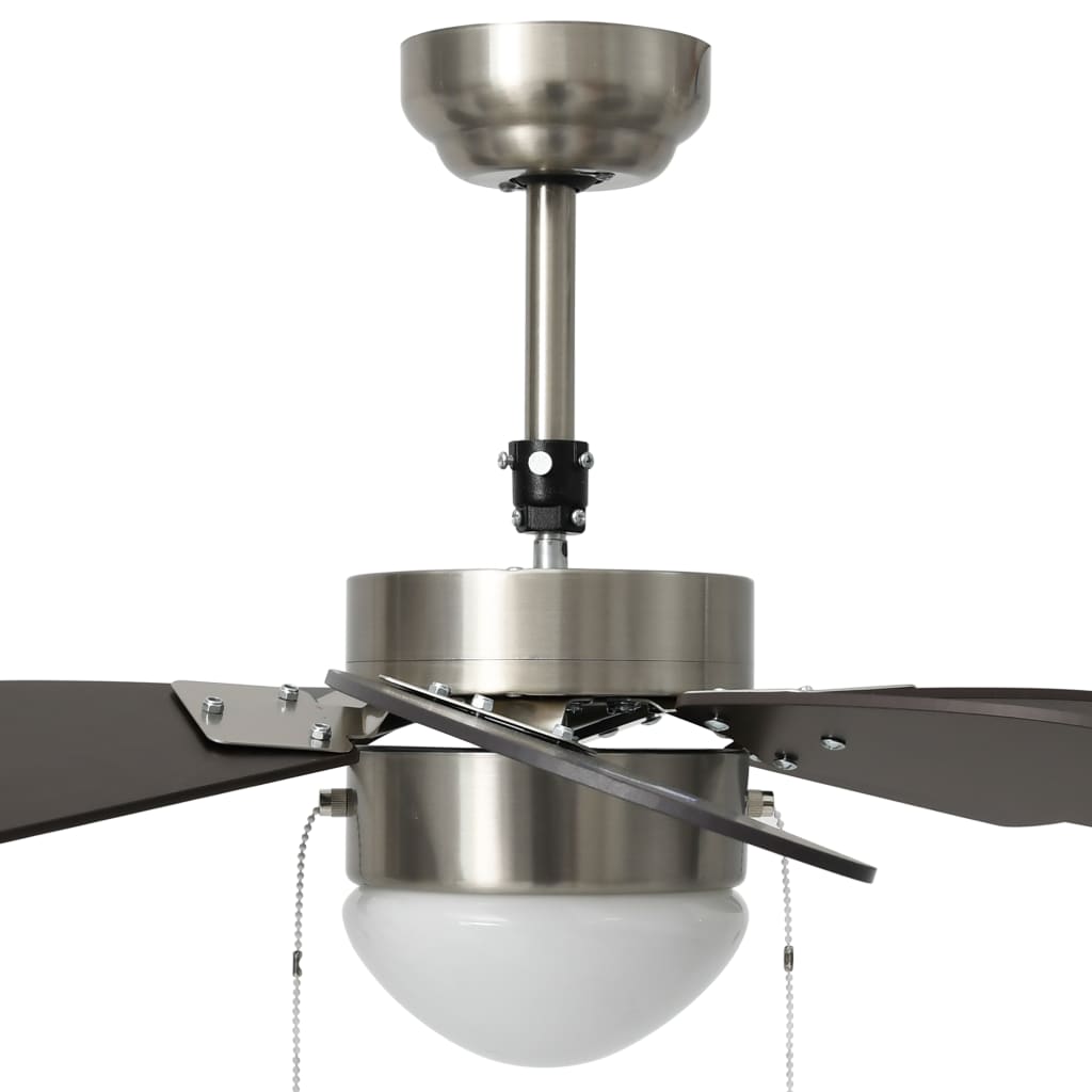vidaXL Ventilator de tavan cu iluminare, maro închis, 76 cm vidaXL Ventilator de tavan cu iluminare, maro închis, 76 cm