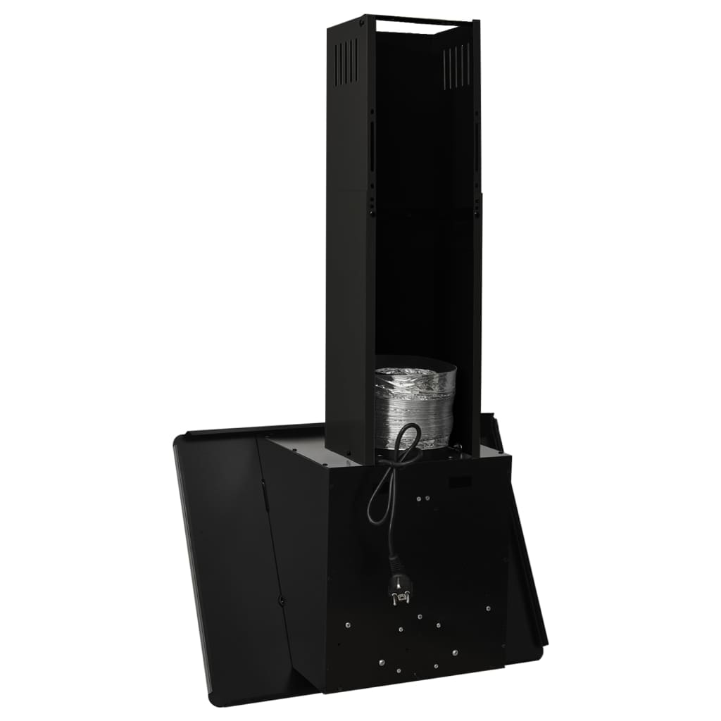 vidaXL Hotă de perete negru 60 cm oțel inoxidabil și sticlă securizată vidaXL Hotă de perete negru 60 cm oțel inoxidabil și sticlă securizată