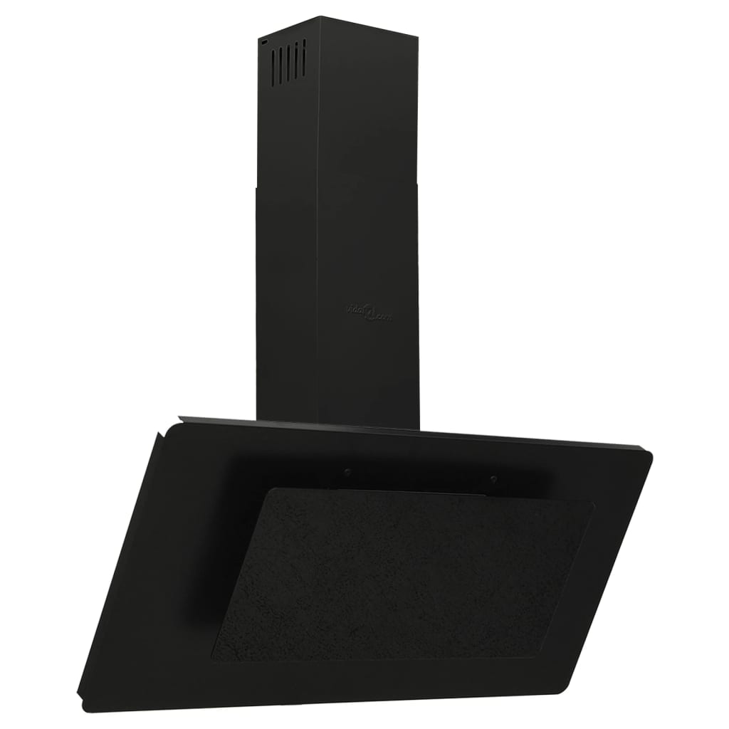 vidaXL Hotă de perete negru 90 cm oțel inoxidabil și sticlă securizată vidaXL Hotă de perete negru 90 cm oțel inoxidabil și sticlă securizată