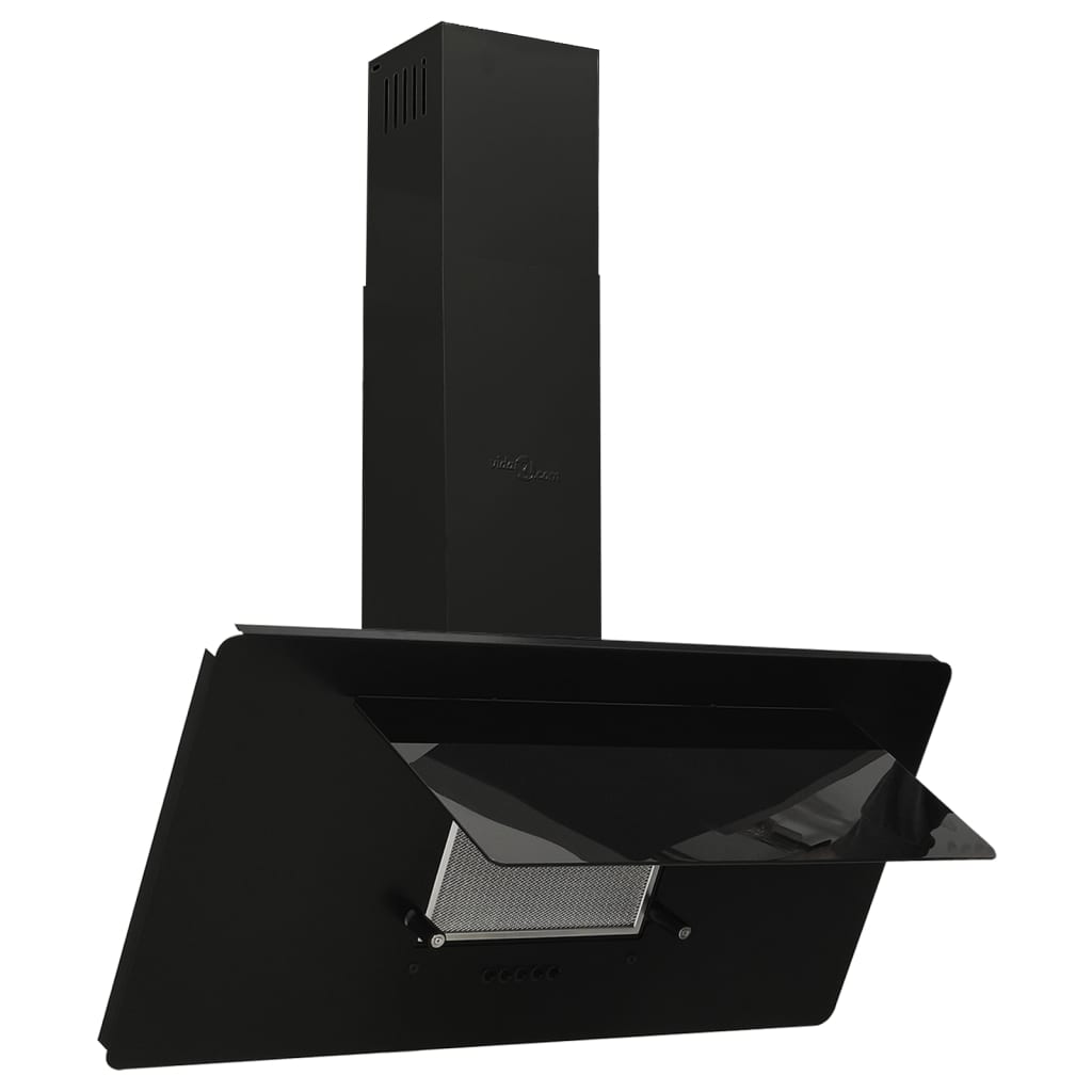 vidaXL Hotă de perete negru 90 cm oțel inoxidabil și sticlă securizată vidaXL Hotă de perete negru 90 cm oțel inoxidabil și sticlă securizată