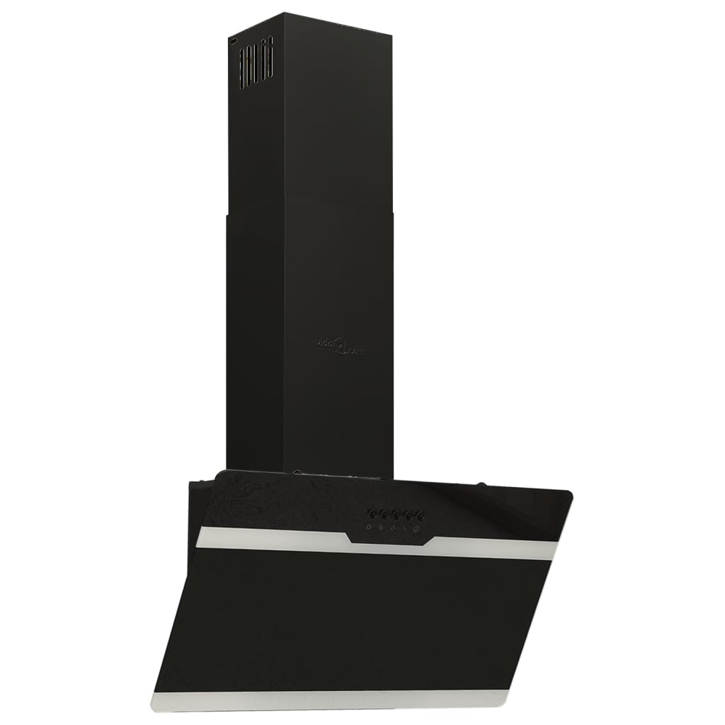 vidaXL Hotă de perete, negru, 60 cm, oțel și sticlă securizată vidaXL Hotă de perete, negru, 60 cm, oțel și sticlă securizată