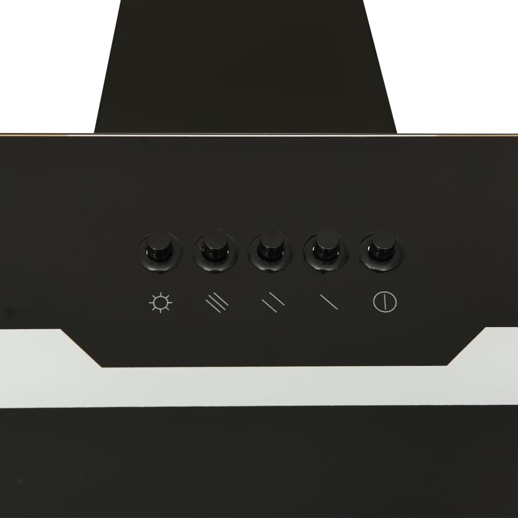 vidaXL Hotă de perete, negru, 60 cm, oțel și sticlă securizată vidaXL Hotă de perete, negru, 60 cm, oțel și sticlă securizată