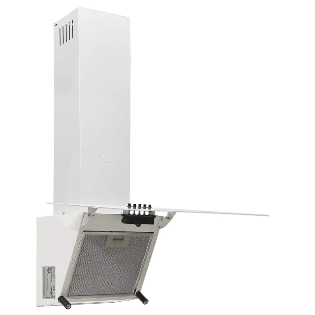 vidaXL Hotă de perete, alb, 60 cm, oțel și sticlă securizată vidaXL Hotă de perete, alb, 60 cm, oțel și sticlă securizată