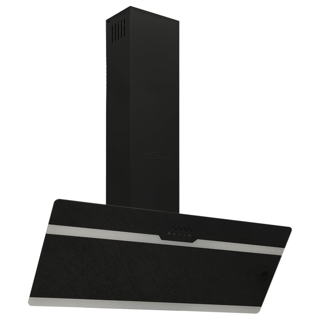 vidaXL Hotă de perete, negru, 90 cm, oțel și sticlă securizată vidaXL Hotă de perete, negru, 90 cm, oțel și sticlă securizată