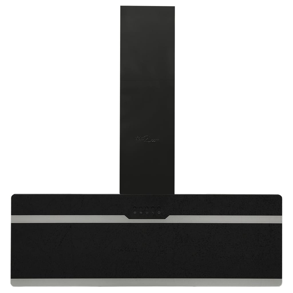 vidaXL Hotă de perete, negru, 90 cm, oțel și sticlă securizată vidaXL Hotă de perete, negru, 90 cm, oțel și sticlă securizată