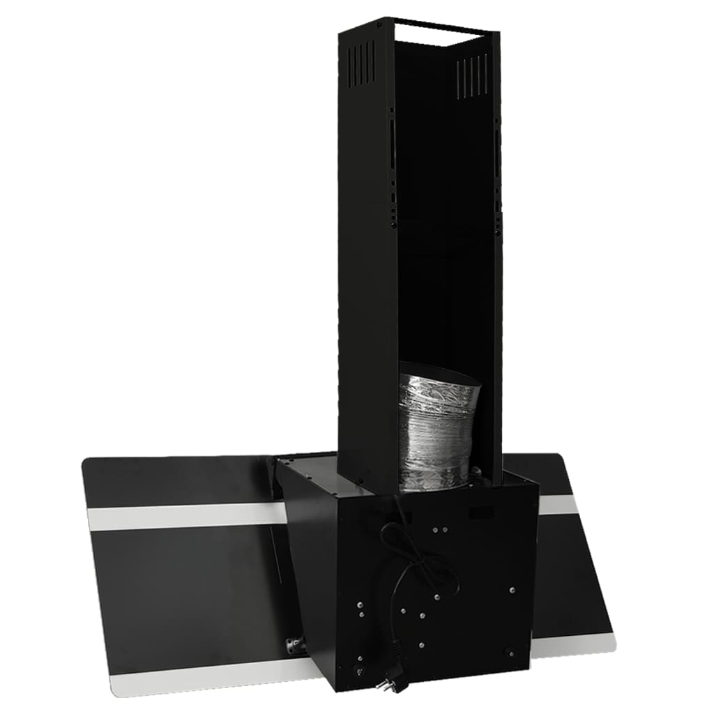 vidaXL Hotă de perete, negru, 90 cm, oțel și sticlă securizată vidaXL Hotă de perete, negru, 90 cm, oțel și sticlă securizată