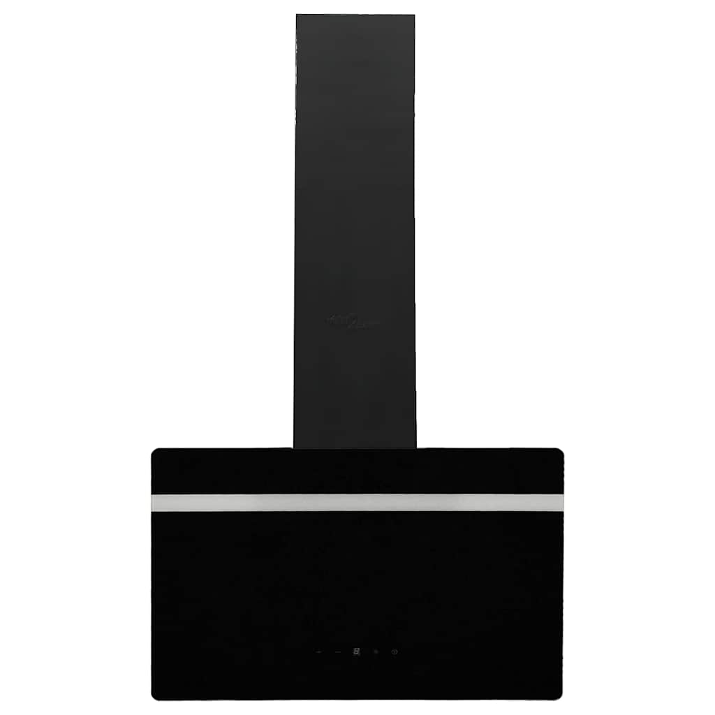 vidaXL Hotă de perete negru 60 cm oțel și sticlă securizată