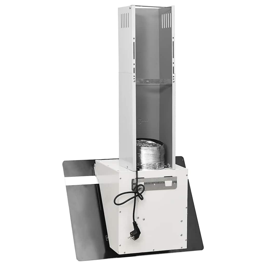 vidaXL Hotă de perete, alb, 60 cm, oțel și sticlă securizată vidaXL Hotă de perete, alb, 60 cm, oțel și sticlă securizată