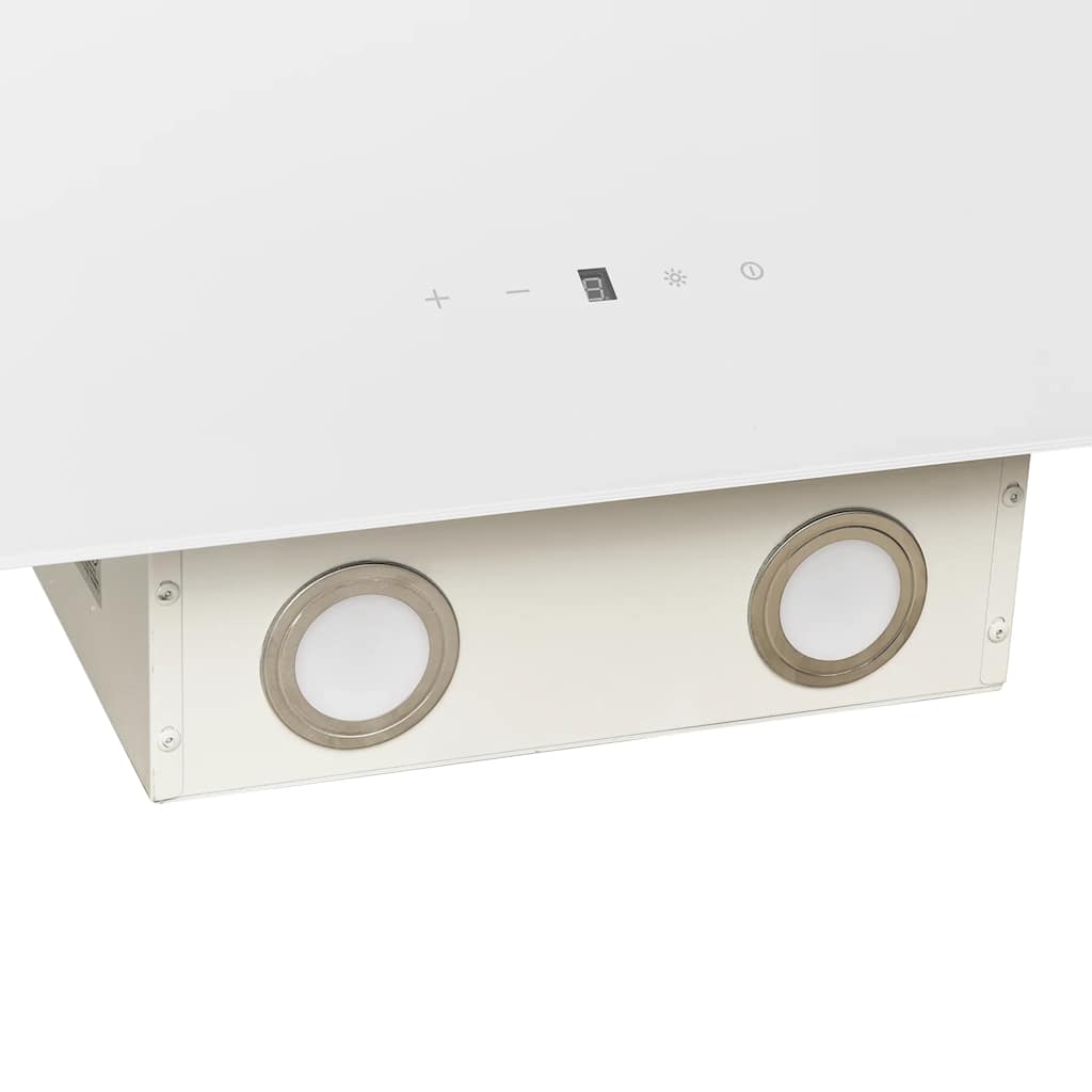 vidaXL Hotă de perete, alb, 60 cm, oțel și sticlă securizată vidaXL Hotă de perete, alb, 60 cm, oțel și sticlă securizată