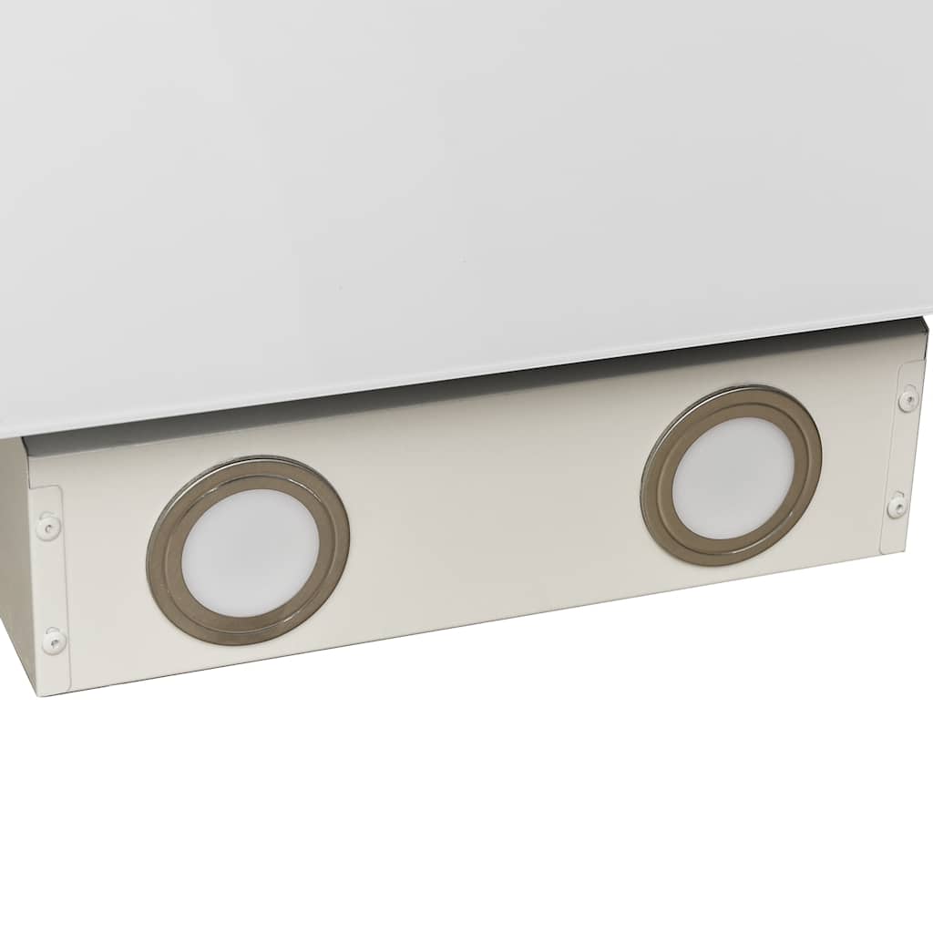 vidaXL Hotă de perete, alb, 60 cm, oțel și sticlă securizată