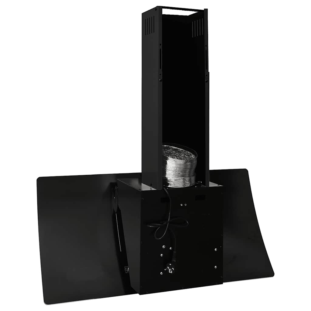 vidaXL Hotă de perete, negru, 90 cm, oțel și sticlă securizată vidaXL Hotă de perete, negru, 90 cm, oțel și sticlă securizată