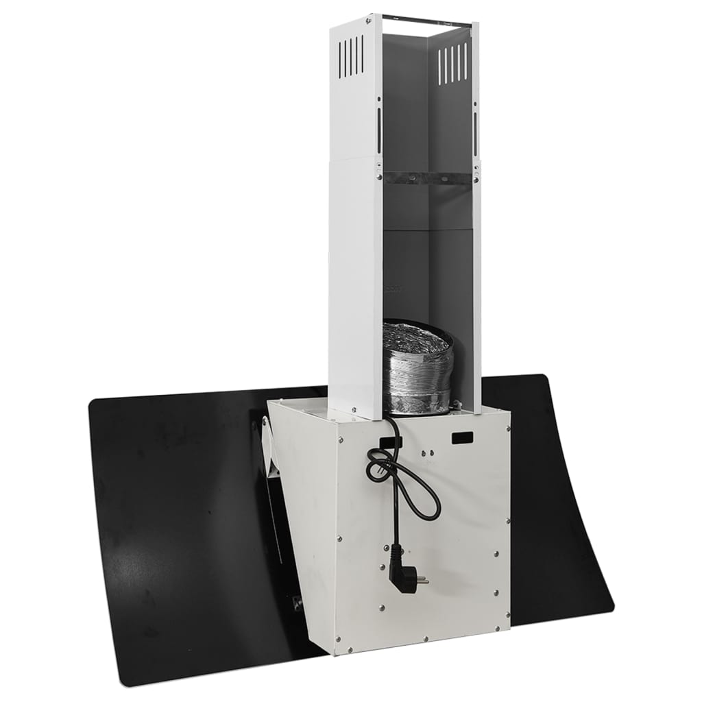 vidaXL Hotă de perete, alb, 90 cm, oțel și sticlă securizată vidaXL Hotă de perete, alb, 90 cm, oțel și sticlă securizată