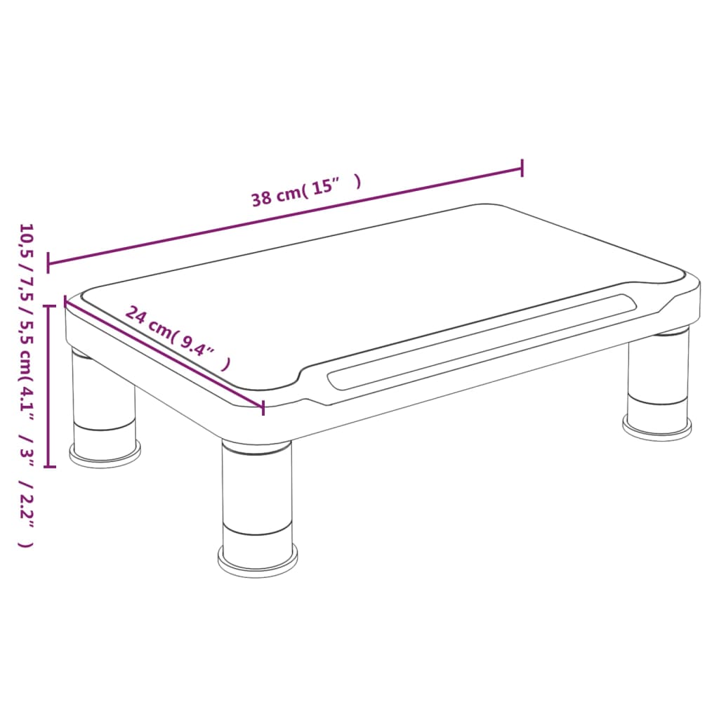 vidaXL Suport pentru monitor, negru, 38x24x10,5 cm