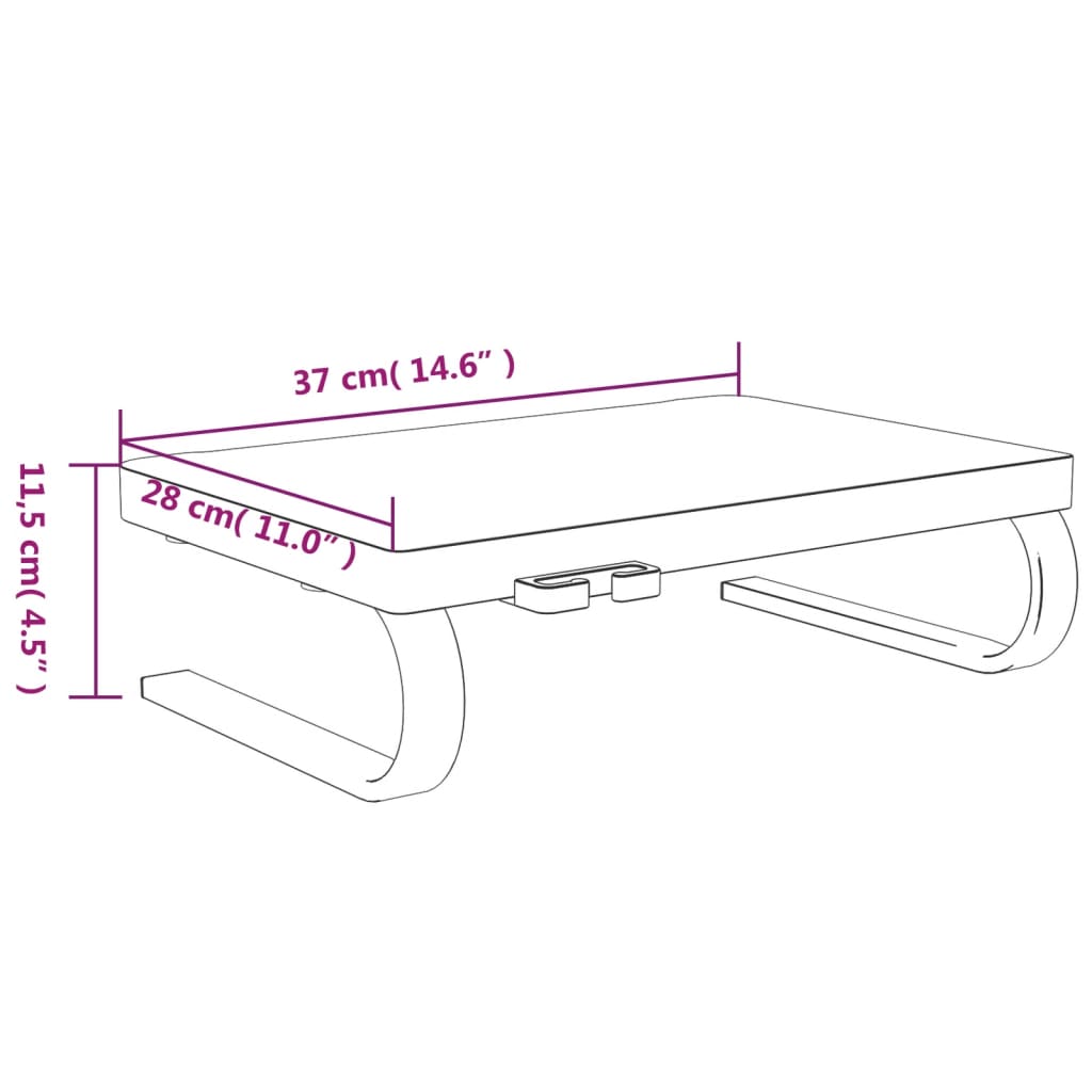 vidaXL Suport pentru monitor, negru, 37x28x11,5 cm
