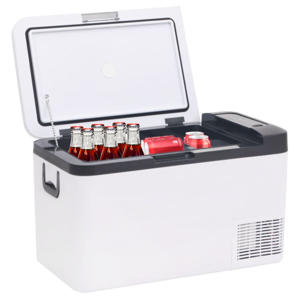 vidaXL Ladă frigorifică cu mâner, alb-negru, 18 L PP și PE vidaXL Ladă frigorifică cu mâner, alb-negru, 18 L PP și PE