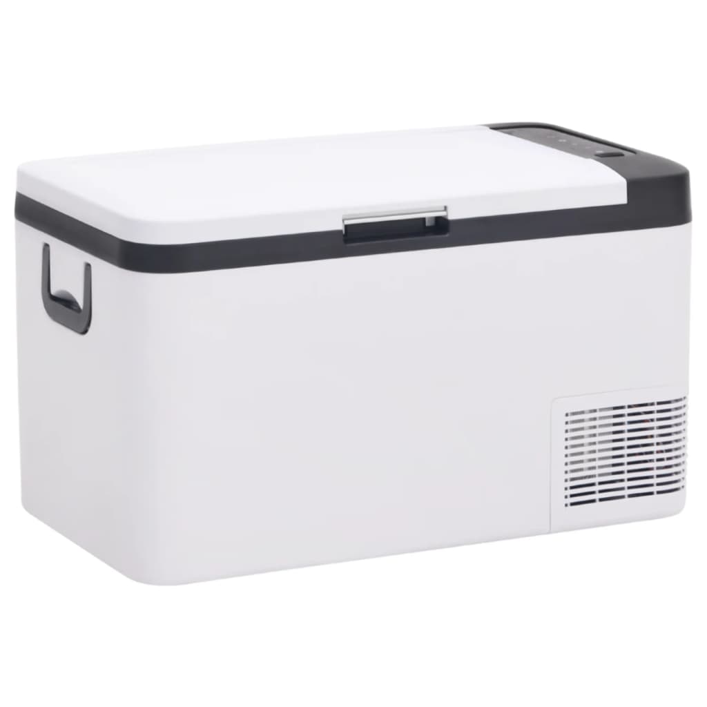 vidaXL Ladă frigorifică cu mâner, alb-negru, 18 L PP și PE vidaXL Ladă frigorifică cu mâner, alb-negru, 18 L PP și PE