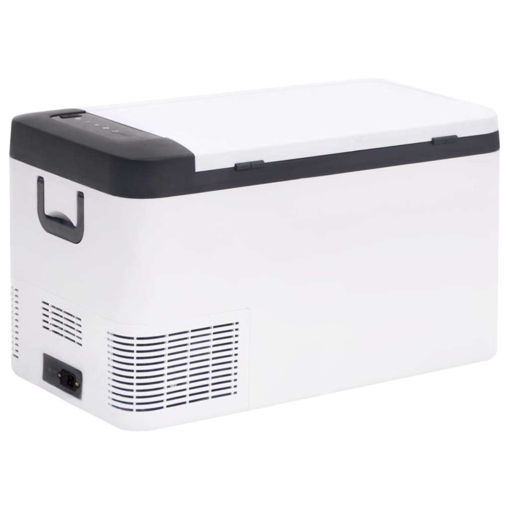 vidaXL Ladă frigorifică cu mâner, alb-negru, 25 L PP și PE vidaXL Ladă frigorifică cu mâner, alb-negru, 25 L PP și PE
