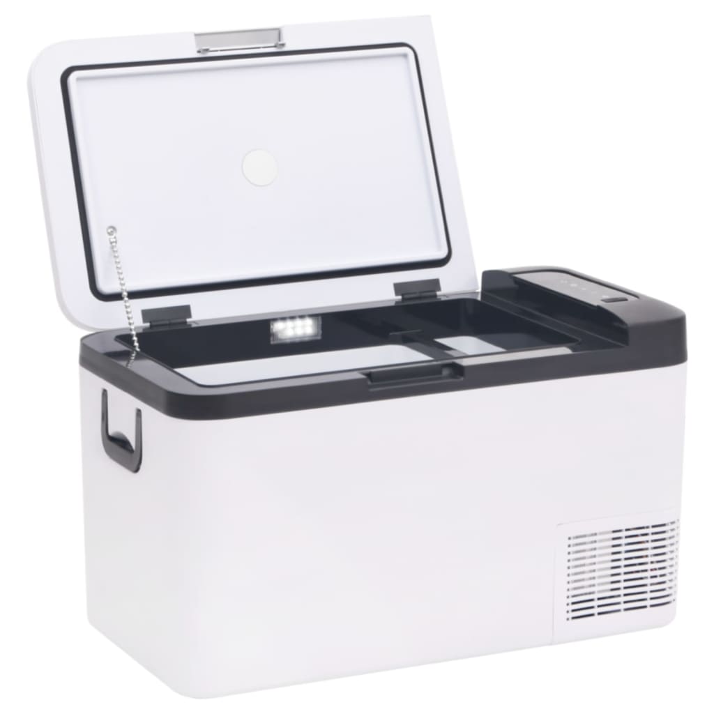 vidaXL Ladă frigorifică cu mâner, alb-negru, 25 L PP și PE vidaXL Ladă frigorifică cu mâner, alb-negru, 25 L PP și PE