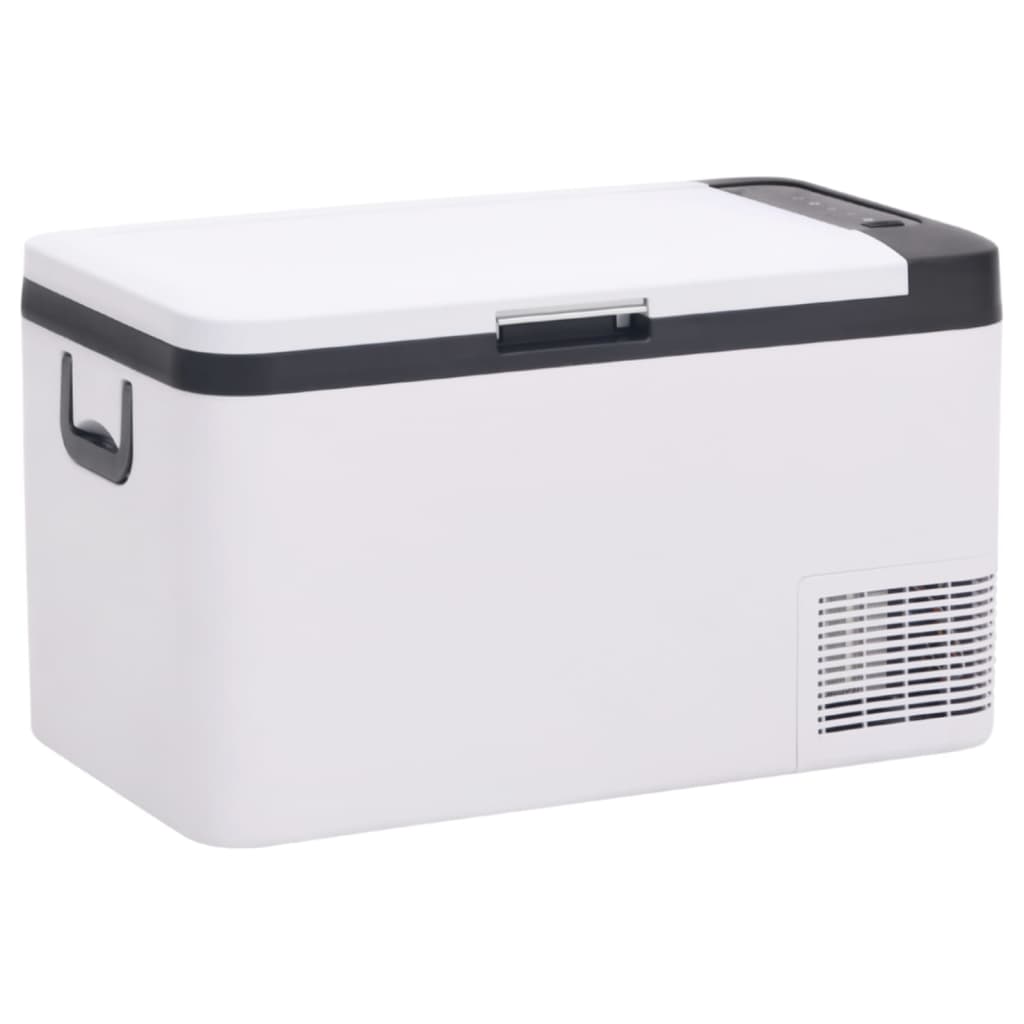 vidaXL Ladă frigorifică cu mâner, alb-negru, 25 L PP și PE vidaXL Ladă frigorifică cu mâner, alb-negru, 25 L PP și PE